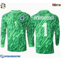 Fotballdrakt Herre Nederland Bart Verbruggen #1 Keeper Hjemmedrakt EM 2024 Langermet